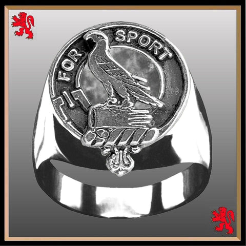 Clelland Scottish Clan Crest Ring GC100  ~  Sterling Silver and Karat Gold