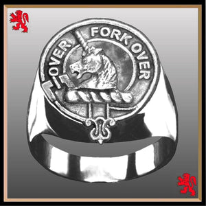 Cunningham Scottish Clan Crest Ring GC100  ~  Sterling Silver and Karat Gold