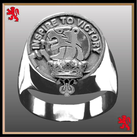 Currie Scottish Clan Crest Ring GC100  ~  Sterling Silver and Karat Gold