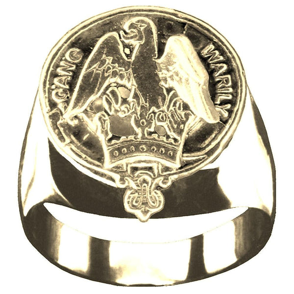 Drummond Scottish Clan Crest Ring GC100  ~  Sterling Silver and Karat Gold