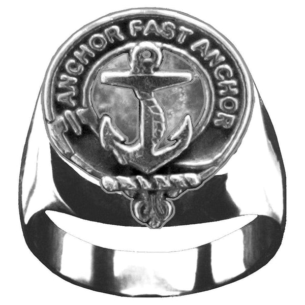 Gray Scottish Clan Crest Ring GC100  ~  Sterling Silver and Karat Gold
