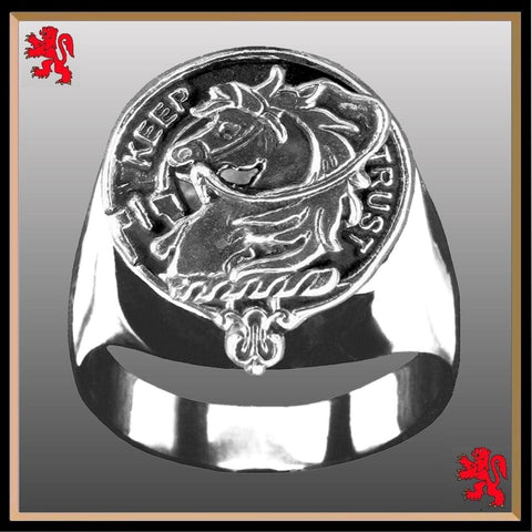 Hepburn Scottish Clan Crest Ring GC100  ~  Sterling Silver and Karat Gold