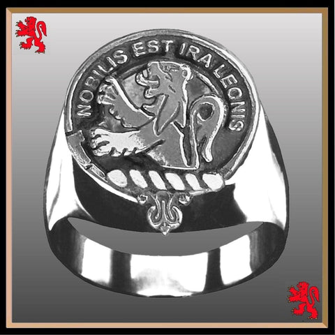 Inglis Scottish Clan Crest Ring GC100  ~  Sterling Silver and Karat Gold