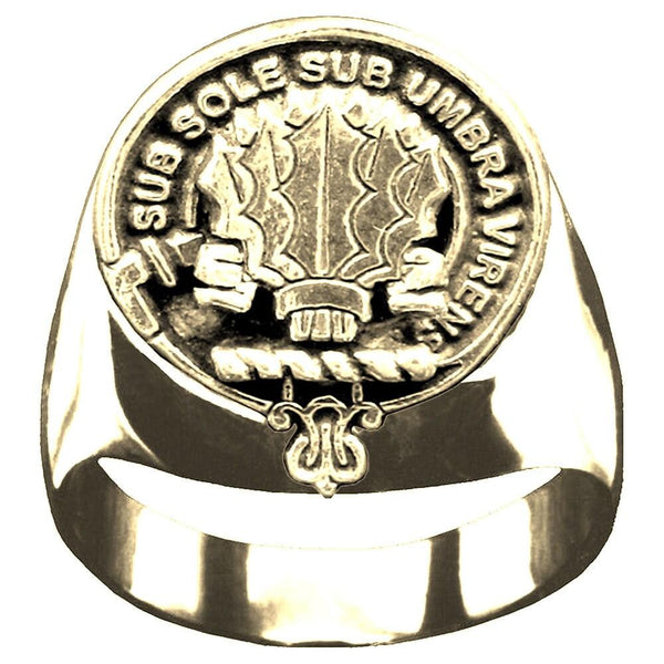 Irvine Scottish Clan Crest Ring GC100  ~  Sterling Silver and Karat Gold