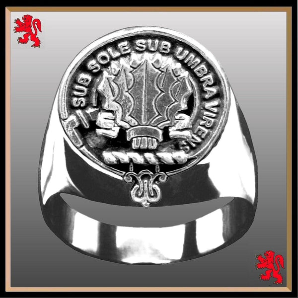 Irvine Scottish Clan Crest Ring GC100  ~  Sterling Silver and Karat Gold