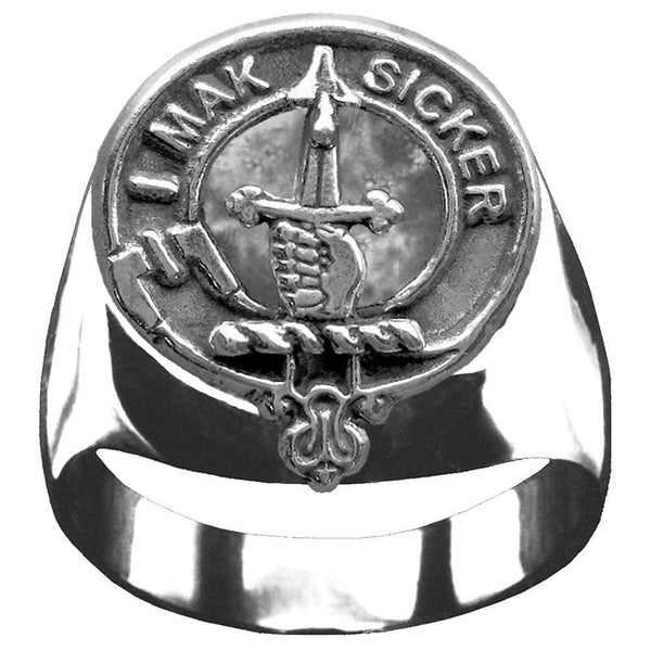 Kirkpatrick Scottish Clan Crest Ring GC100  ~  Sterling Silver and Karat Gold