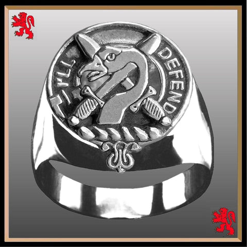 Lennox Scottish Clan Crest Ring GC100  ~  Sterling Silver and Karat Gold