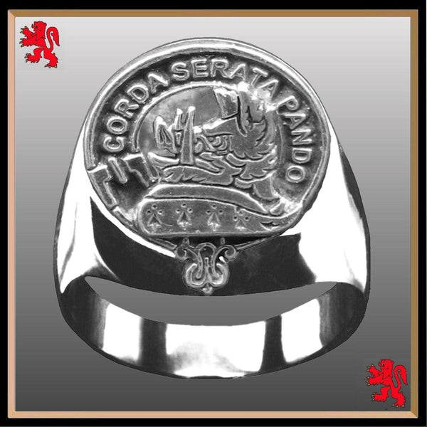 Lockhart Scottish Clan Crest Ring GC100  ~  Sterling Silver and Karat Gold