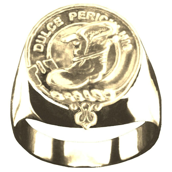 MacAulay Scottish Clan Crest Ring GC100  ~  Sterling Silver and Karat Gold