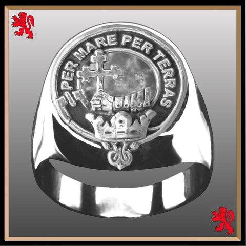 MacDonald Isles Scottish Clan Crest Ring GC100  ~  Sterling Silver and Karat Gold