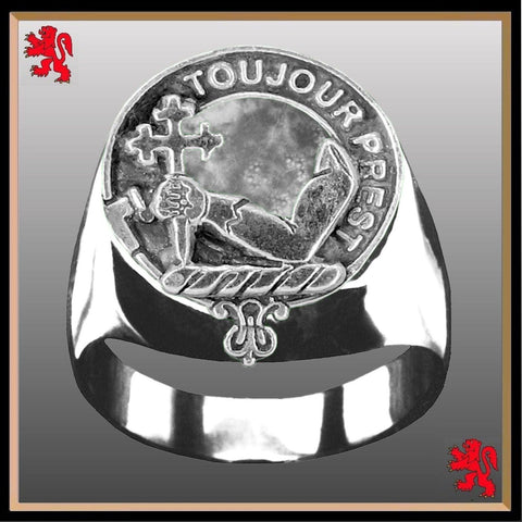 MacDonald Dunnyveg & The Glens Scottish Clan Crest Ring GC100  ~  Sterling Silver and Karat Gold