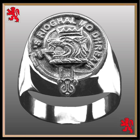 MacGregor Scottish Clan Crest Ring GC100  ~  Sterling Silver and Karat Gold