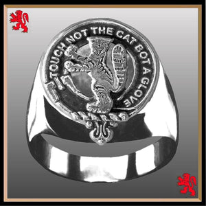 MacIntosh Scottish Clan Crest Ring GC100  ~  Sterling Silver and Karat Gold