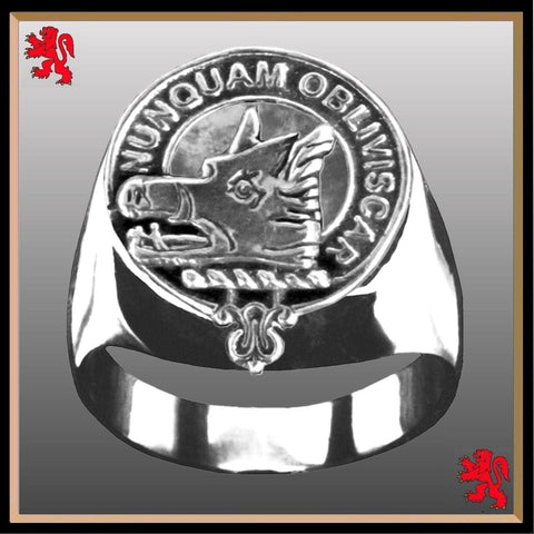 MacIver Scottish Clan Crest Ring GC100  ~  Sterling Silver and Karat Gold