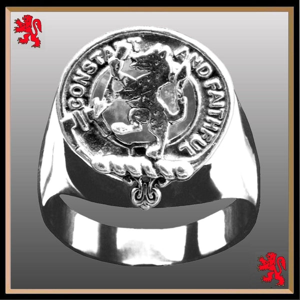 MacQueen Scottish Clan Crest Ring GC100  ~  Sterling Silver and Karat Gold