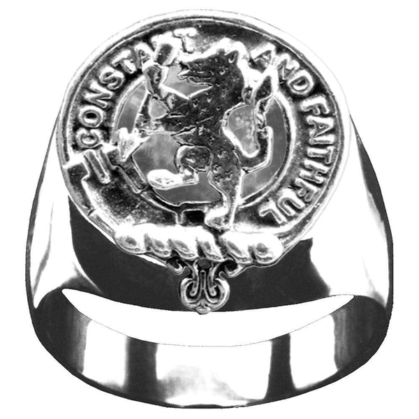 MacQueen Scottish Clan Crest Ring GC100  ~  Sterling Silver and Karat Gold