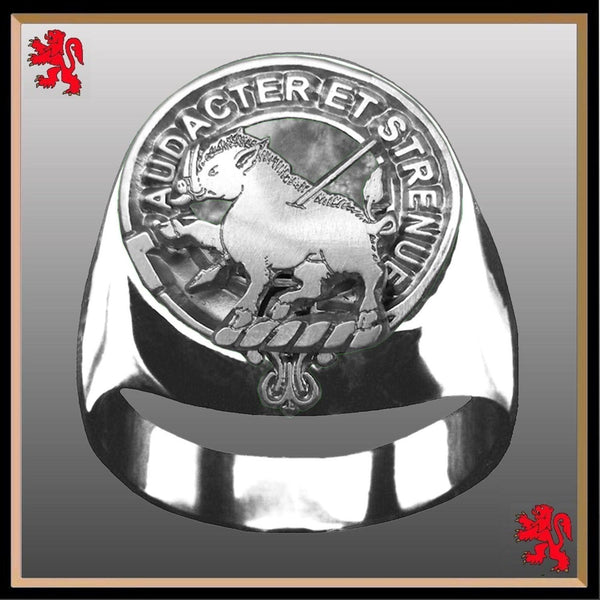 Pollack Scottish Clan Crest Ring GC100  ~  Sterling Silver and Karat Gold
