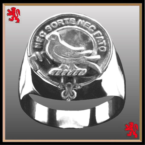 Rutherford Scottish Clan Crest Ring GC100  ~  Sterling Silver and Karat Gold
