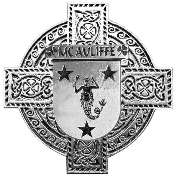 McAuliffe Irish Coat Of Arms Badge Stainless Steel Tankard