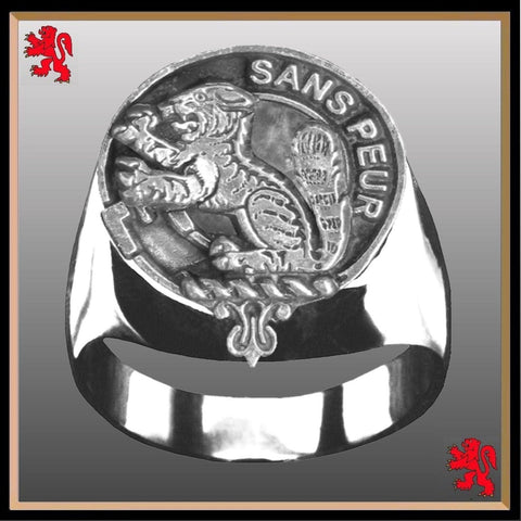 Sutherland Scottish Clan Crest Ring GC100  ~  Sterling Silver and Karat Gold