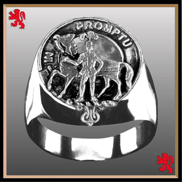 Trotter Scottish Clan Crest Ring GC100  ~  Sterling Silver and Karat Gold