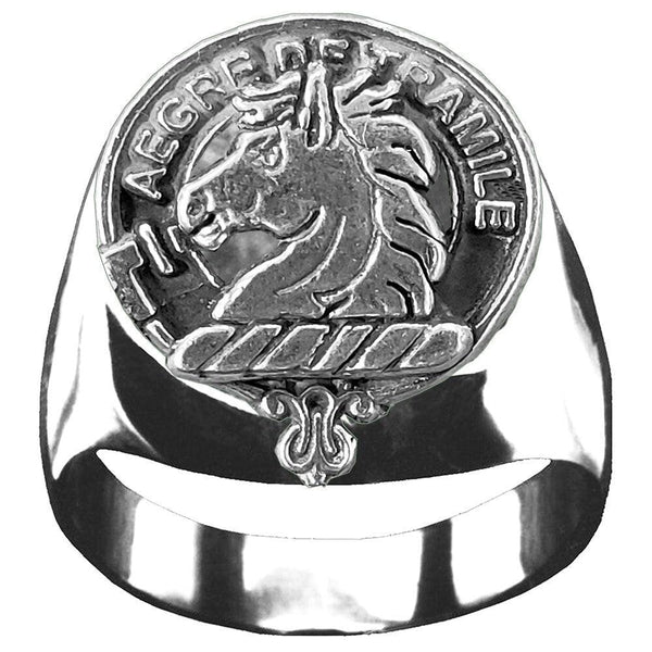 Tait Scottish Clan Crest Ring GC100  ~  Sterling Silver and Karat Gold