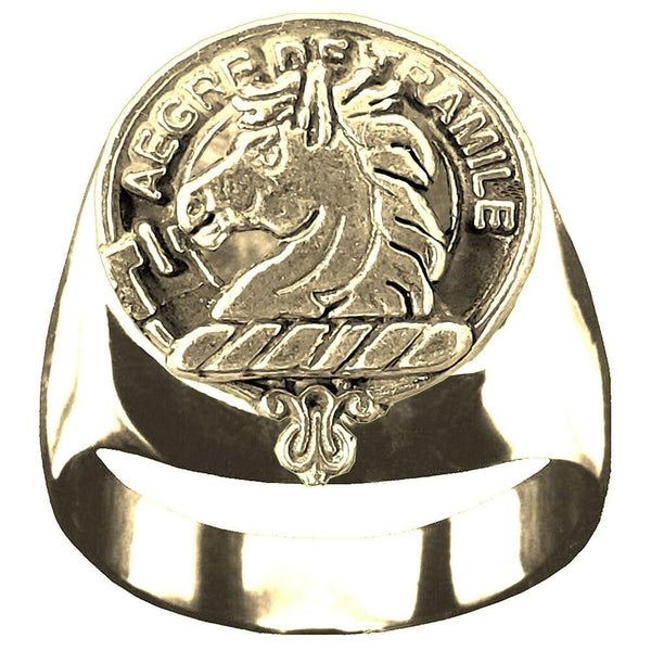 Tait Scottish Clan Crest Ring GC100  ~  Sterling Silver and Karat Gold