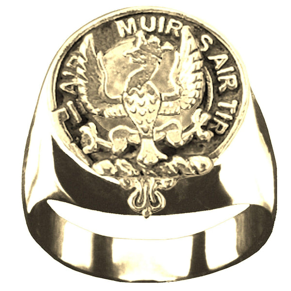 MacDonald Keppoch Scottish Clan Crest Ring GC100  ~  Sterling Silver and Karat Gold