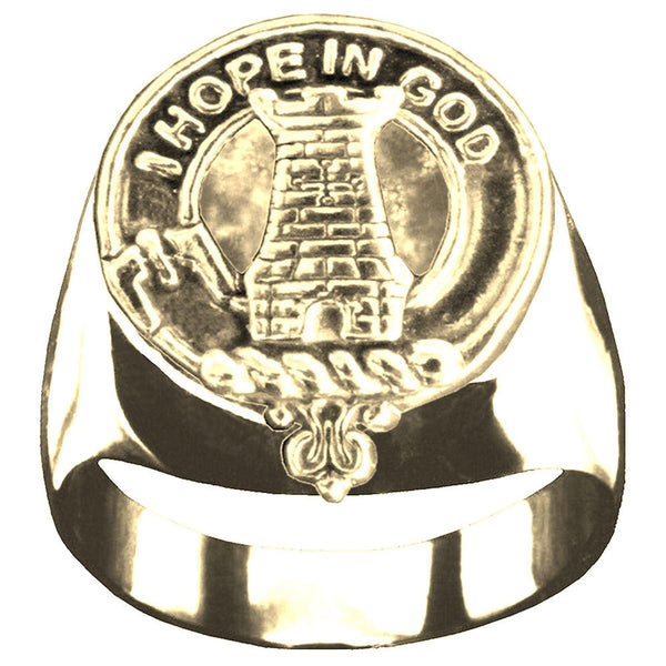 MacNaughton Scottish Clan Crest Ring GC100 Silver and Gold ~  Sterling Silver and Karat Gold
