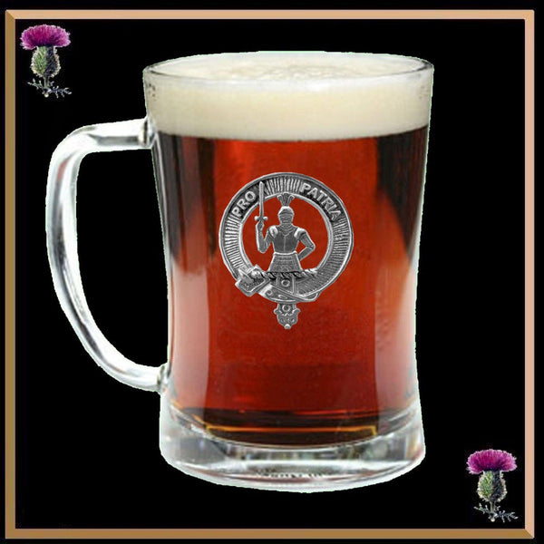 Bannerman Clan Crest Badge Glass Beer Mug