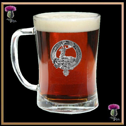 Blair Clan Crest Badge Glass Beer Mug