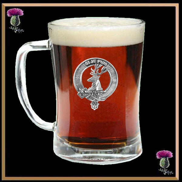 Colquhoun Clan Crest Badge Glass Beer Mug