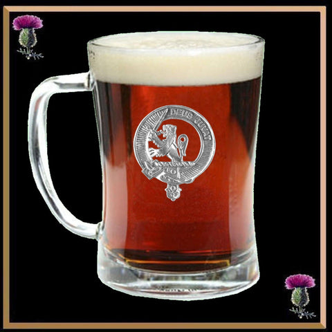 MacDuff Clan Crest Badge Glass Beer Mug