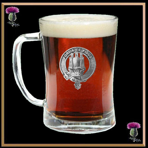 MacLachlan Clan Crest Badge Glass Beer Mug