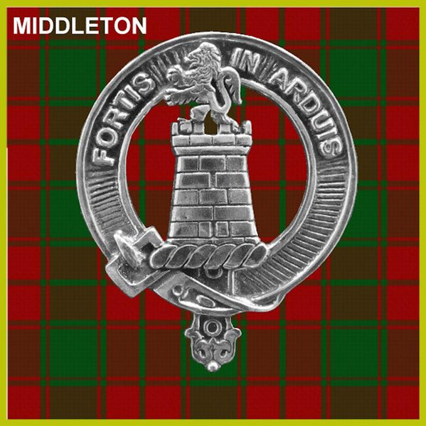 Middleton Clan Crest Badge Glass Beer Mug