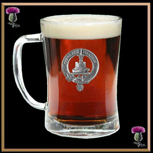 Morrison Clan Crest Badge Glass Beer Mug