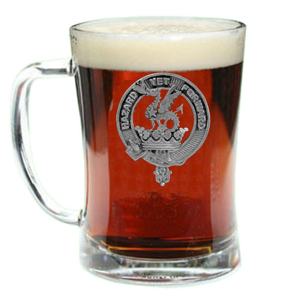 Seton Clan Crest Badge Glass Beer Mug