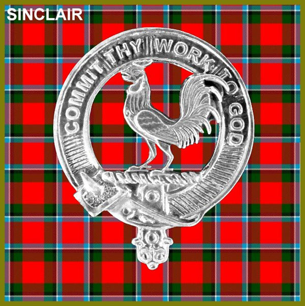 Sinclair Clan Crest Badge Glass Beer Mug