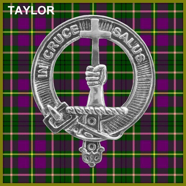 Taylor Clan Crest Badge Glass Beer Mug