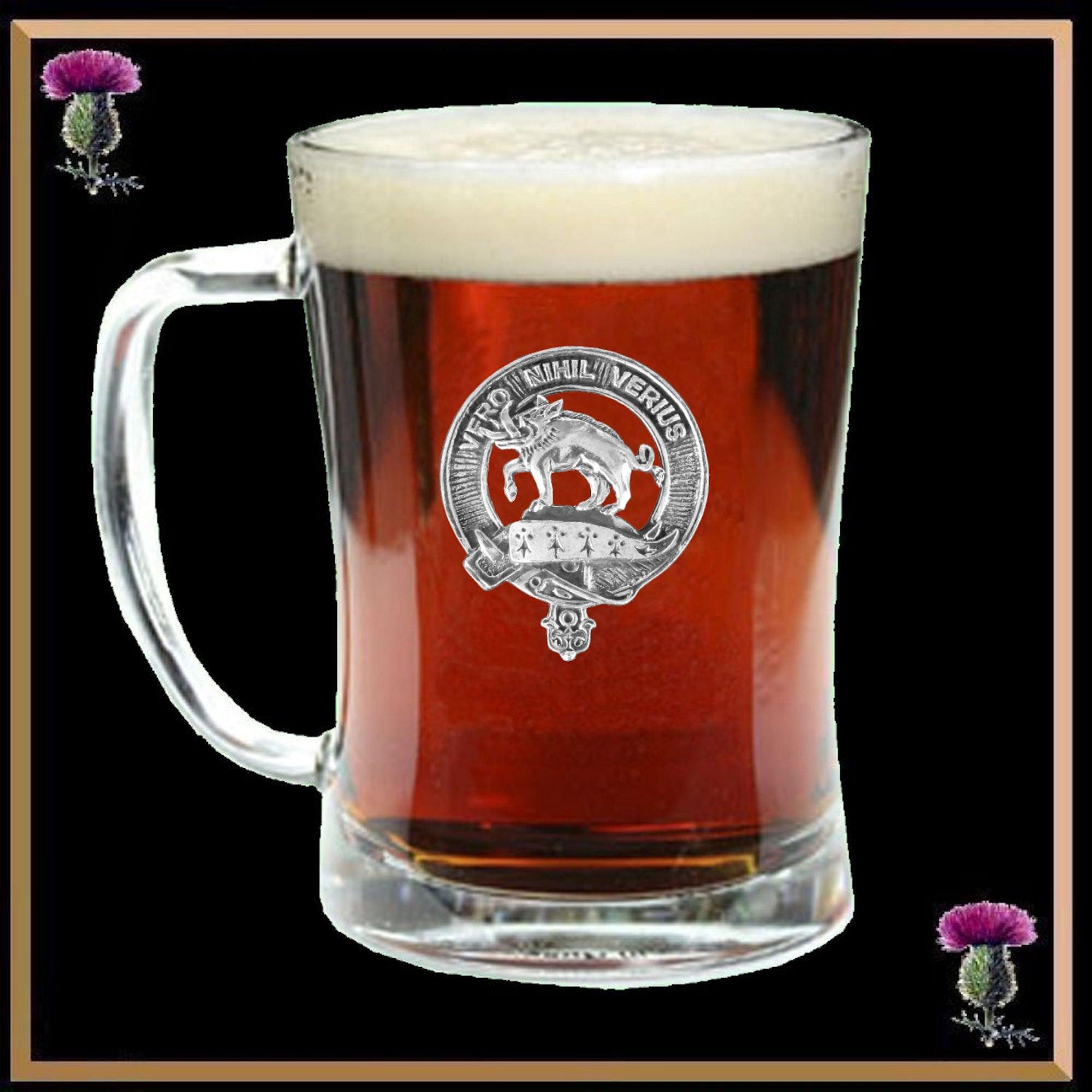 Weir Clan Crest Badge Glass Beer Mug