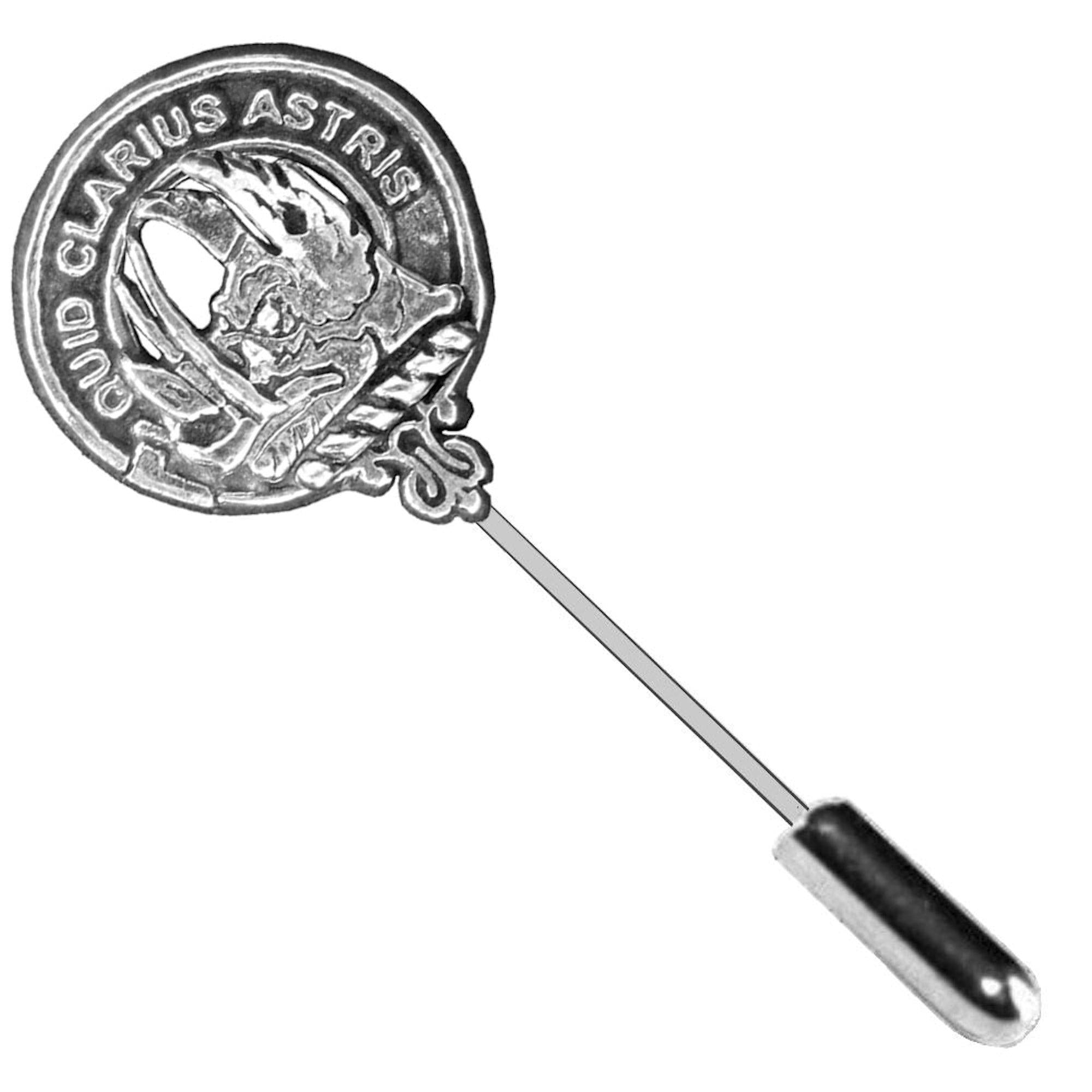 Baillie Clan Crest Stick or Cravat pin, Sterling Silver