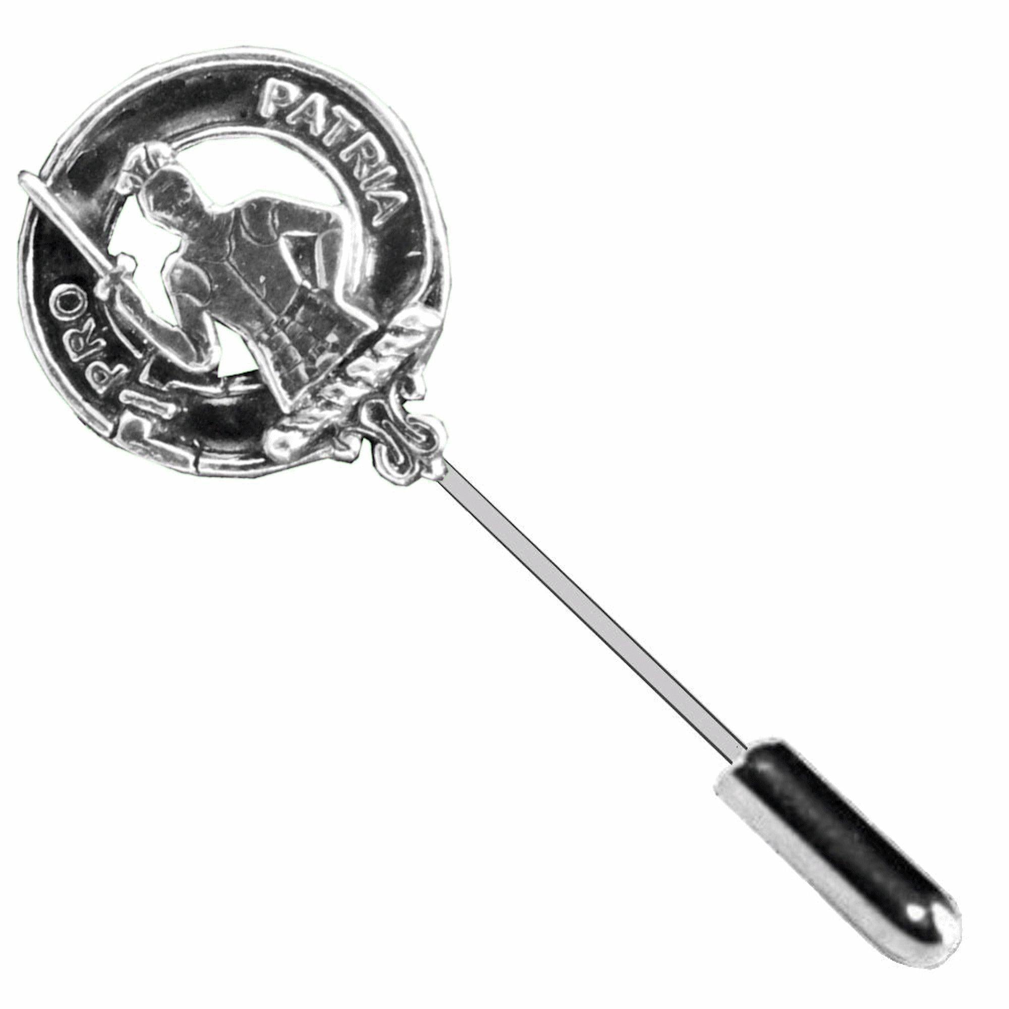 Bannerman Clan Crest Stick or Cravat pin, Sterling Silver