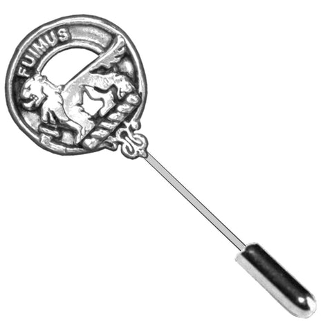 Bruce Clan Crest Stick or Cravat pin, Sterling Silver
