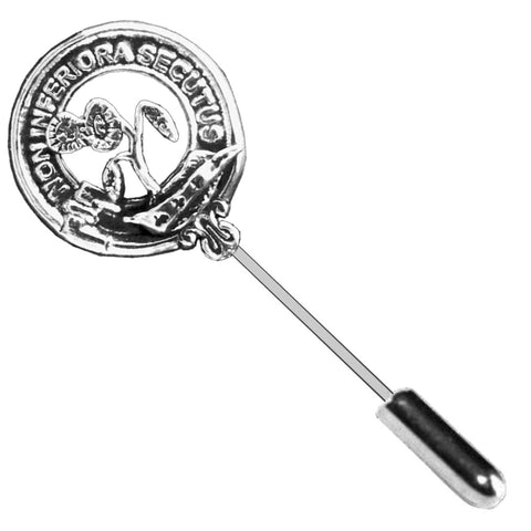 Buchan Clan Crest Stick or Cravat pin, Sterling Silver