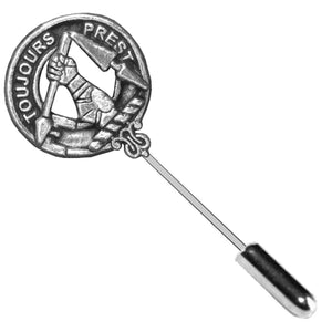 Carmichael Clan Crest Stick or Cravat pin, Sterling Silver