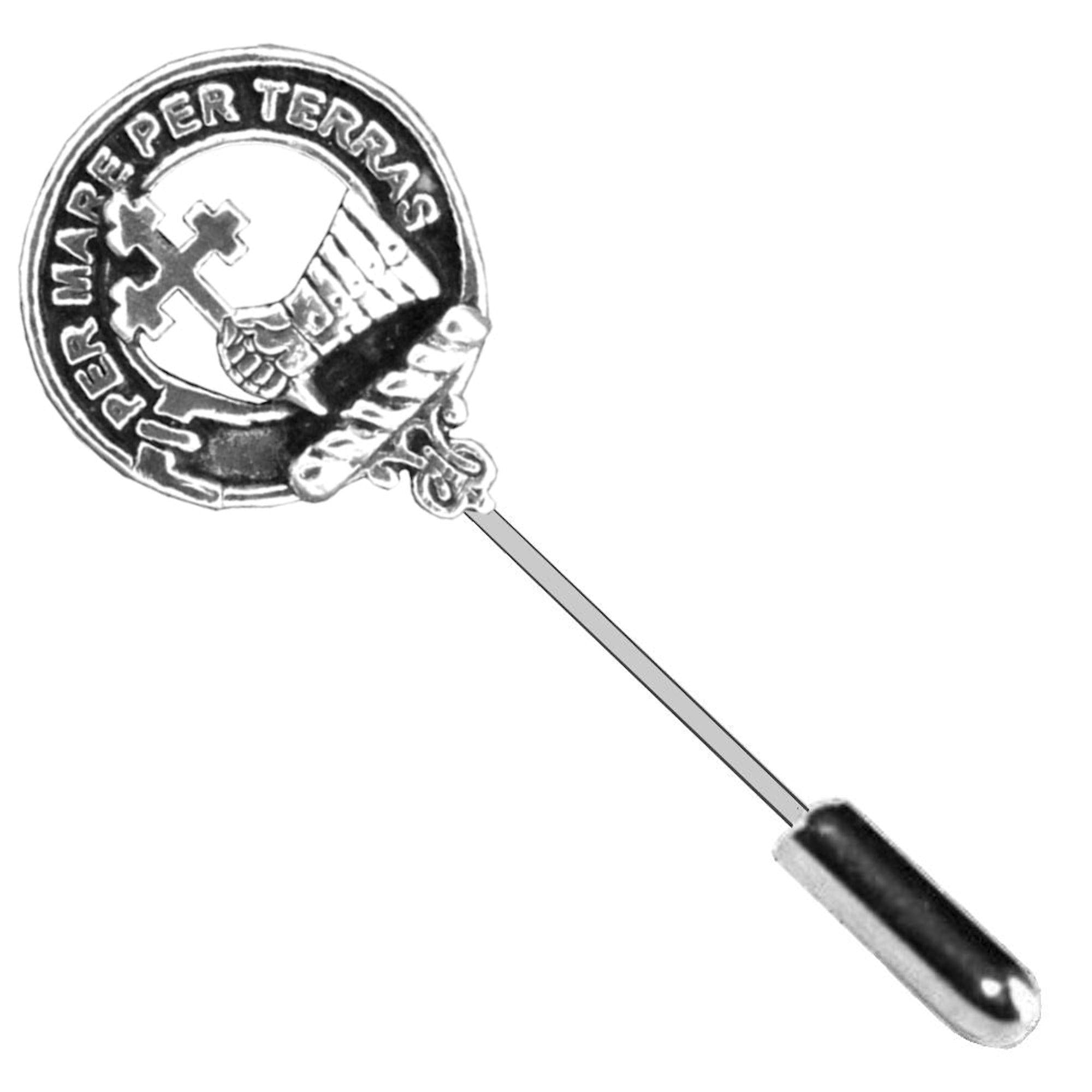 MacDonald (Sleat) Clan Crest Stick or Cravat pin, Sterling Silver