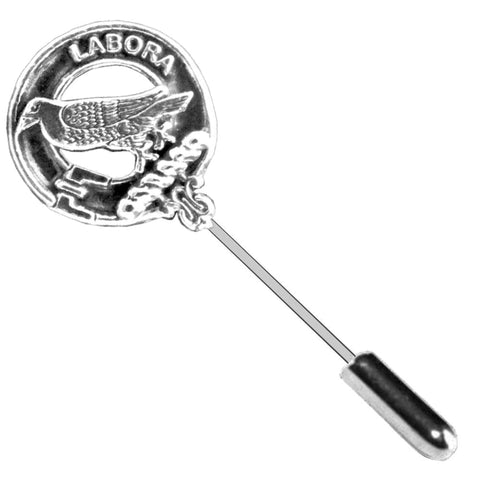 MacKie Clan Crest Stick or Cravat pin, Sterling Silver