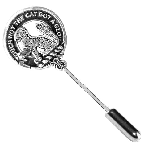 MacPherson Clan Crest Stick or Cravat pin, Sterling Silver