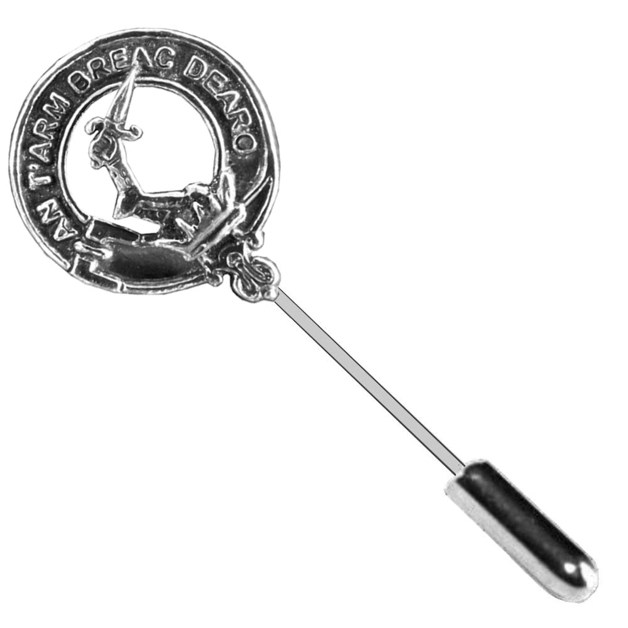 MacQuarrie Clan Crest Stick or Cravat pin, Sterling Silver