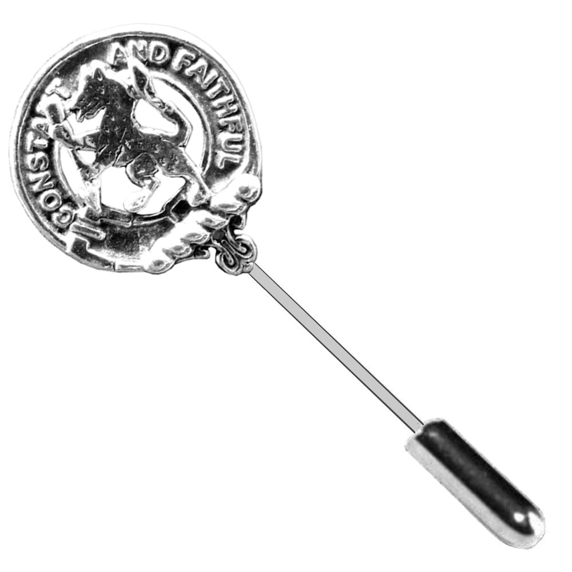MacQueen Clan Crest Stick or Cravat pin, Sterling Silver